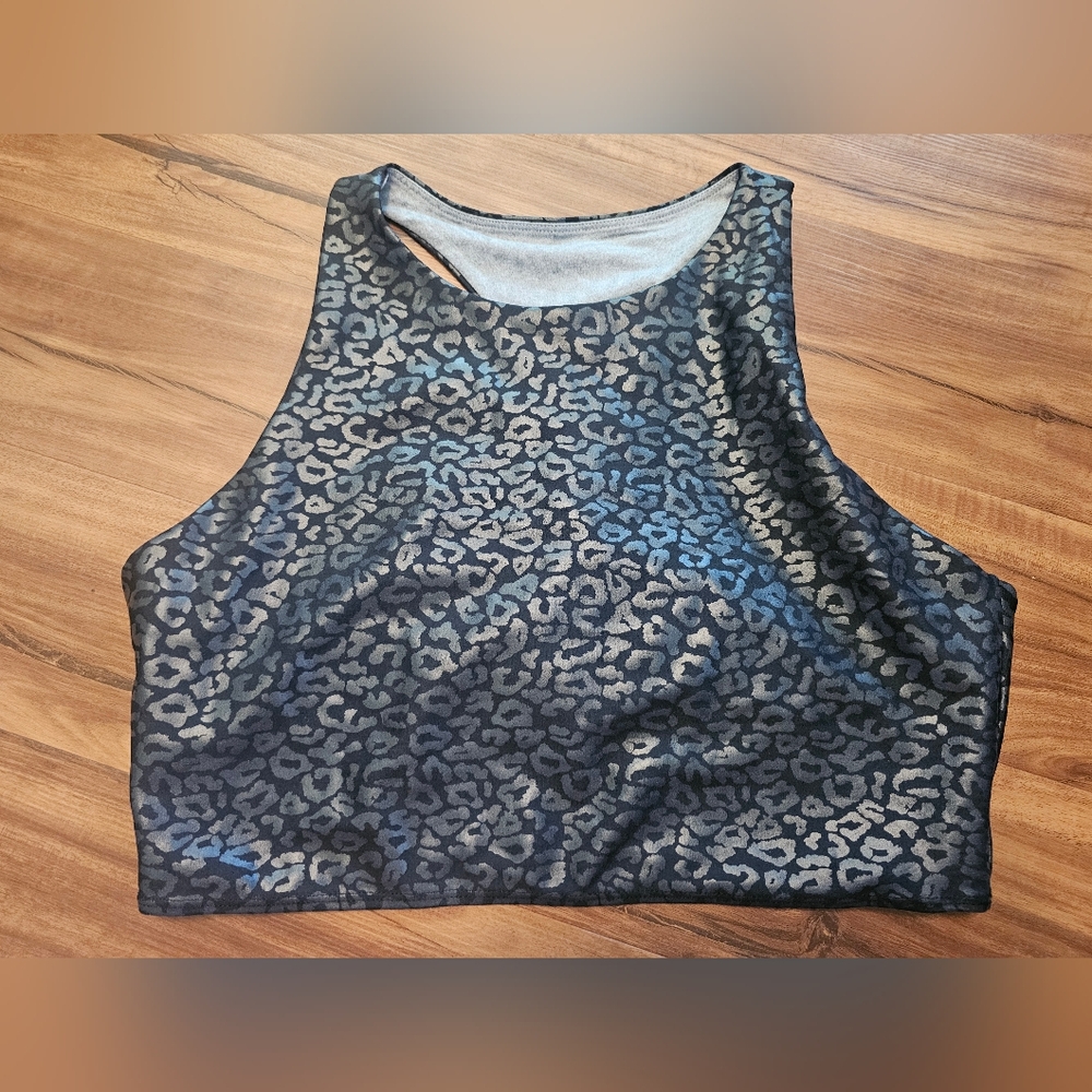 BE.Active Metallic Animal Print Sports Bra Black XL